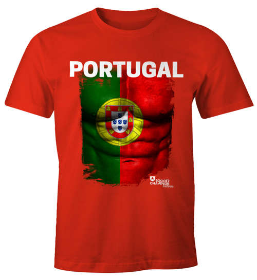 EM-T-Shirt-Herren-Fussball-Portugal-Flagge-Fanshirt-Waschbrettbauch-MoonWorks