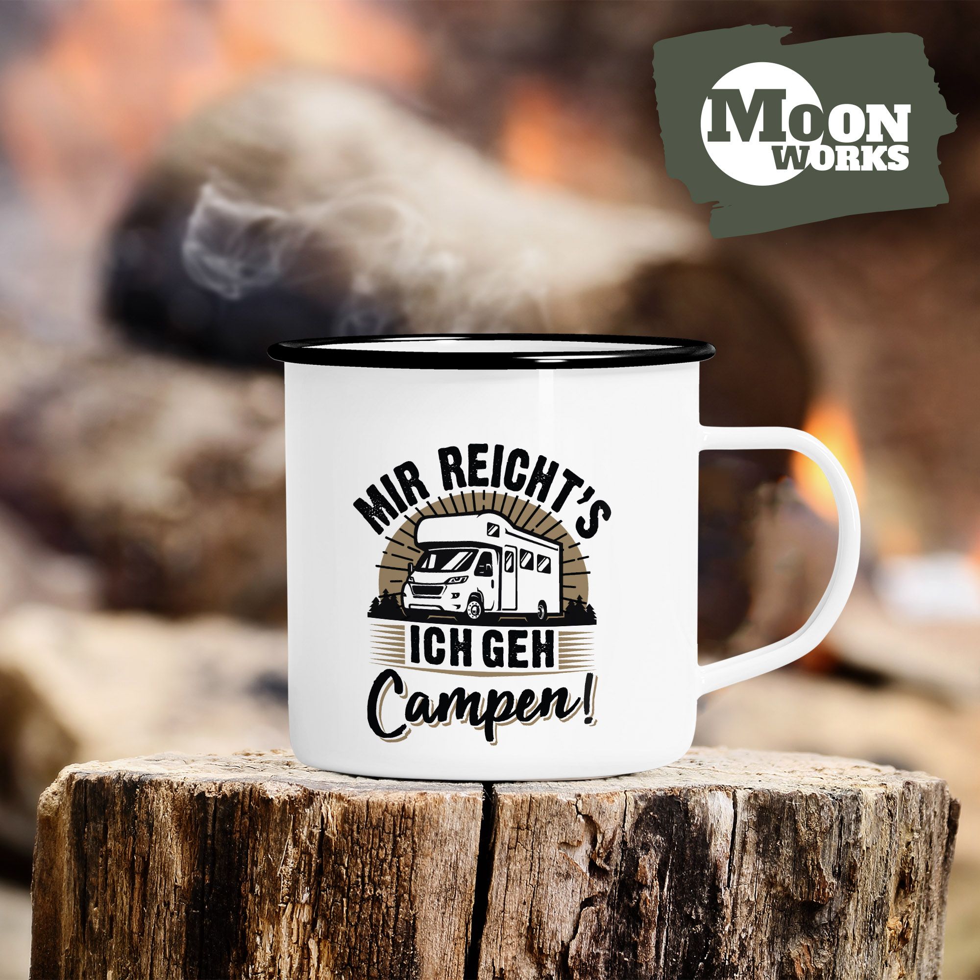 Emaille Tasse Camping Mir Reichts Ich Geh Campen Spruch Lustig Geschenk