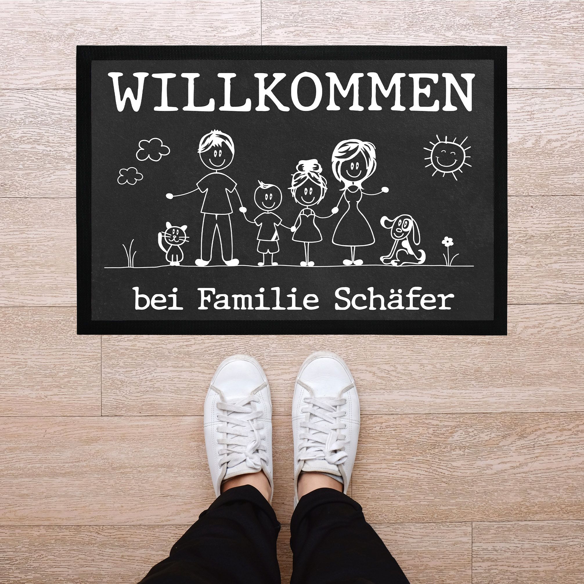 Fu Matte Familie Kinder Mehr Hund Katze Personalisiert Mit