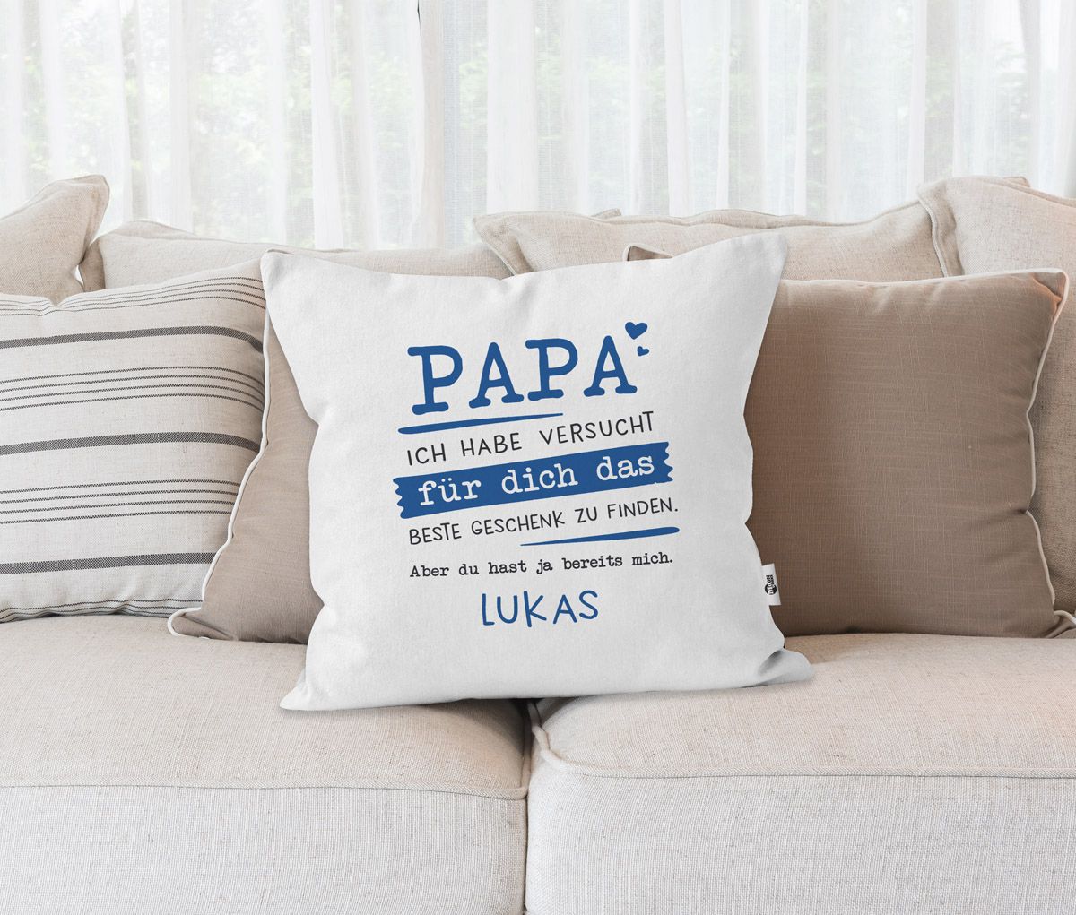 Kissen Bezug Personalisiertes Geschenk Spruch Papa Mama Oma Opa Ich