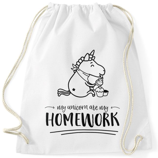 Turnbeutel Einhorn My Unicorn ate my Homework Sprüche Spruch Beutel Tasche eBay