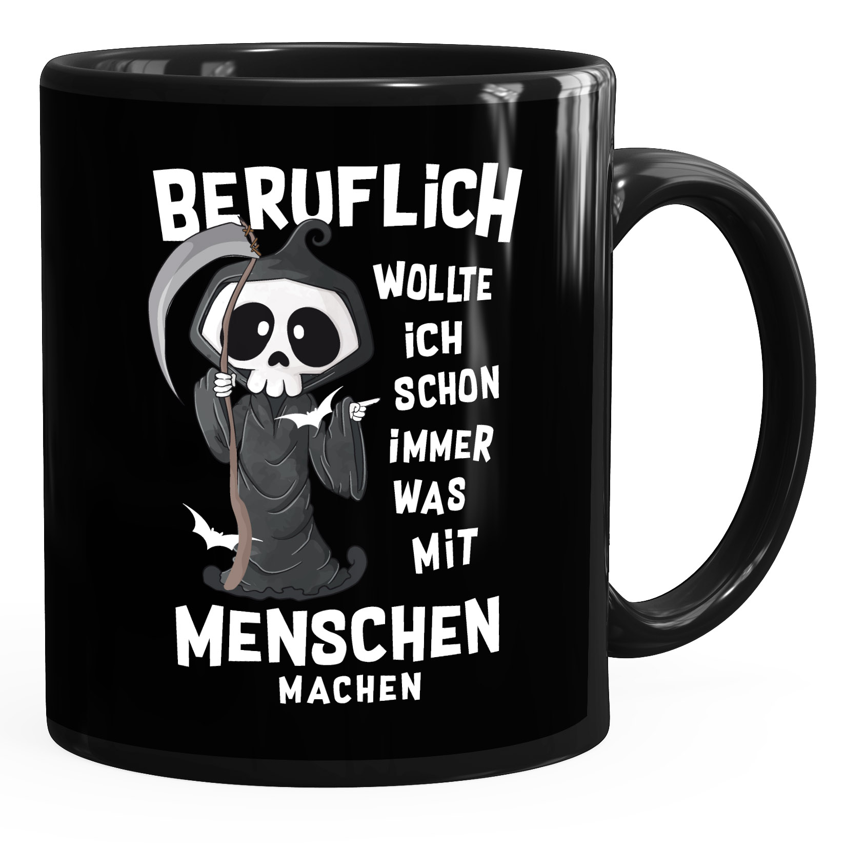 Pagma Druck Tasse Mit Schwarzem Humor – „Ich Wollte Immer Was Mit Menschen Machen“, 330 Ml, Spülmaschinenfest