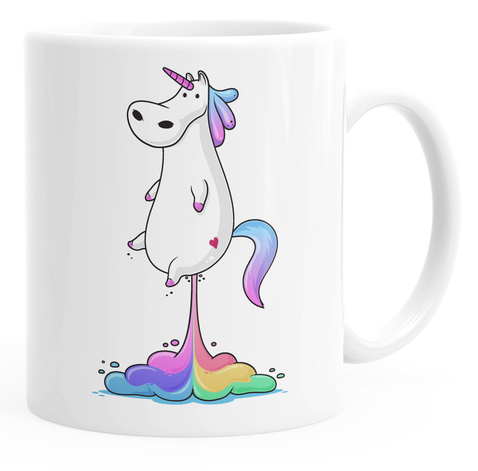 Einhorn Kaffeetasse – Motiv „Pups“, 325 Ml, Spülmaschinenfest, Lustiges Geschenk