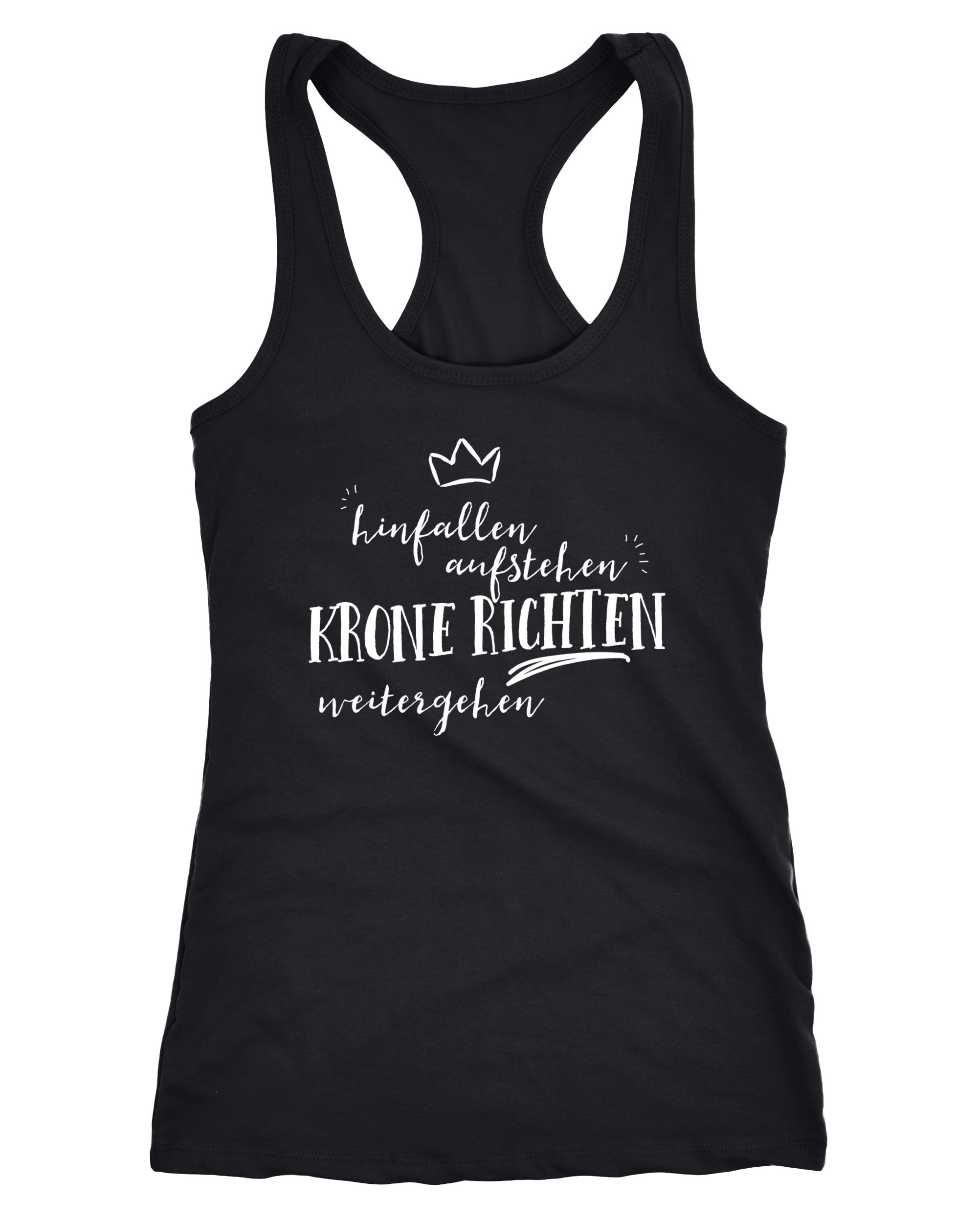 Details Zu Damen Tanktop Hinfallen Aufstehen Krone Richten Weitergehen Tank Top Spruch