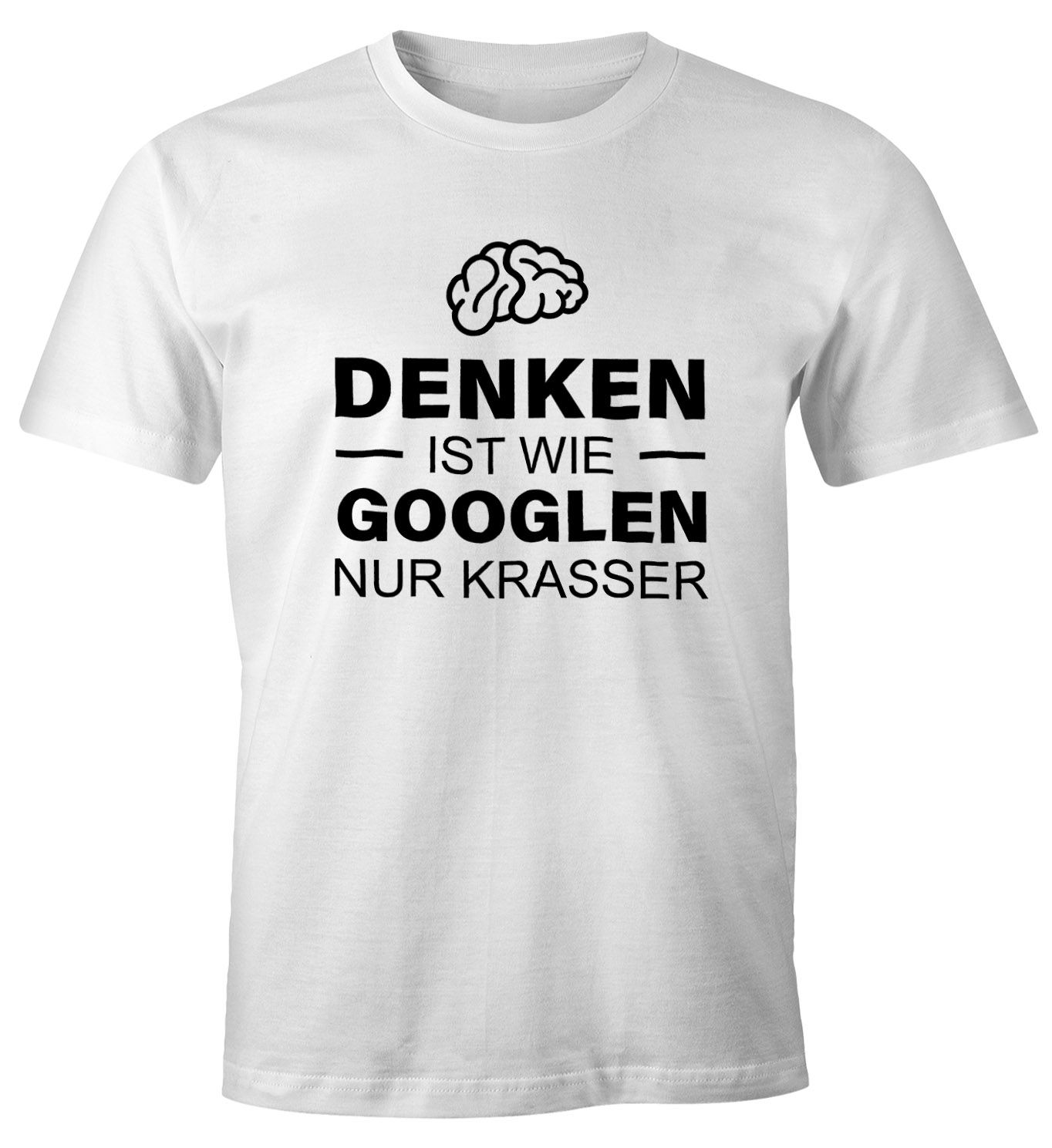 Denken ist wie googeln nur krasser Turnbeutel Moonworks®