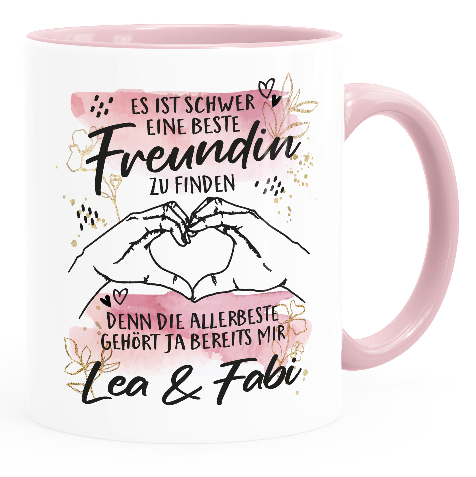 Personalisiertes BFF Kaffeetasse – Best Friends Forever Mit Namen, Weiß, 325 Ml