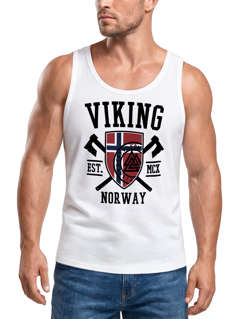 Herren Tank-Top Viking Norway Norwegen Flagge Wikinger nordisch Muskelshirt Muscle Shirt Neverless®