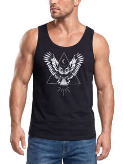 Herren Tanktop Eule Muskelshirt Tank Top Muscle Shirt Neverless®
