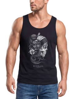 Herren Tank-Top Santa Muerte La catrina Mexican Skull Dia de los Muertos Tattoo Design Muscle Shirt Neverless®