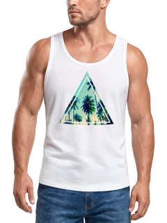 Herren Tank Top Foto Print Ananas Palmen Galaxy Sommer Tropical Neverless®