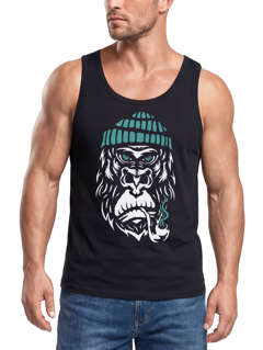 Herren Tank-Top Gorilla Affe Monkey Captain Sailor Seemann Muskelshirt Muscle Shirt Neverless®