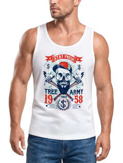 Herren Tank Top Hipster modern Lumberjack Stay fresh Skull Totenkopf Neverless®