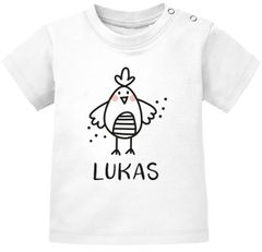 Baby T-Shirt mit Namen personalisiert Vogel lustige Tiere Strichzeichung kurzarm Bio-Baumwolle SpecialMe®