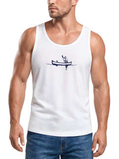 Herren Tank-Top mit Print Bär Kanu Outdoor Design Grafikshirt Sommer Fashion Muskelshirt Neverless®