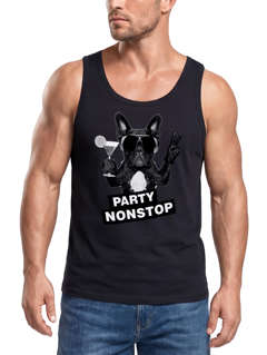 Party Herren Tank-Top Nonstop Mops French Bulldog Muskelshirt Muscle Shirt Neverless®