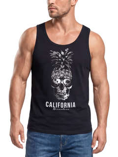 Cooles Herren Tank-Top Pineapple Skull Sonnenbrille Ananas Totenkopf Slim Fit Neverless®
