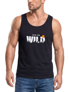 Herren Tank-Top Brustprint Bedruckt Into the Wild Schriftzug Outdoor Sommer Fashion Muskelshirt Neverless®