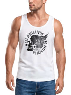 Herren Tank Top Motorrad Biker Totenkopf Skull Wings Vintage Neverless®