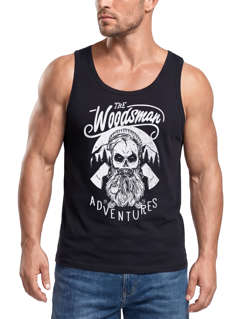 Herren Tank Top Lumberjack Woodsman Hipster Bart Skull Totenkopf Neverless®