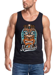 Herren Tank-Top Tiki Maske Totem Figur Hawaii Muskelshirt Muscle Shirt Neverless®