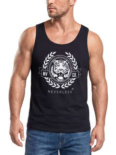 Herren Tank-Top Schriftzug Oldschool Print Tiger Bedruck Muskelshirt Muscle Shirt Neverless®