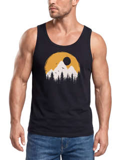 Herren Tank-Top Outdoor Print Natural Badge Logo Wandern Fashion Sommer Muskelshirt Neverless®