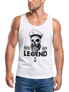 Herren Tank-Top Skull Captain Legend Totenkopf Bart Kapitän Neverless®