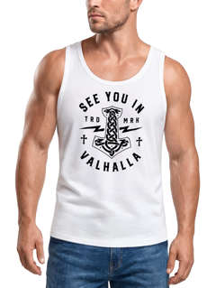 Herren Tank-Top See you in Valhalla Mjölnir Thor Hammer Muskelshirt Muscle Shirt Neverless®