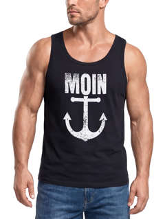 Herren Tank-Top Moin Anker Retro Printshirt T-Shirt Aufdruck Maritim Nordisch Muskelshirt Muscle Shirt Neverless®