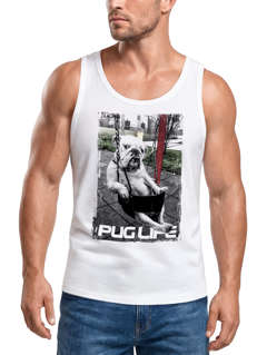 cooles Herren Tanktop mit Pug Life Print Hund in Schaukel Muskelshirt Neverless®