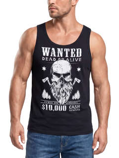 Herren Tank-Top Holzfäller Totenkopf mit Bart Neverless®