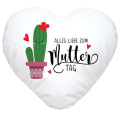 Herzkissen süßer Kaktus Alles Liebe zum Muttertag Geschenk für Mama SpecialMe®