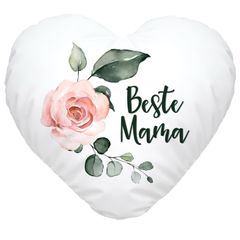 Herzkissen Beste Mama Rose Blumen Watercolor-Stil Geschenk für Mama Muttertagsgeschenk SpecialMe®
