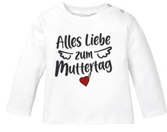 Baby Langarmshirt Alles Liebe zum Muttertag Flügel Herz Geschenk für Mama liebevoller Spruch SpecialMe®