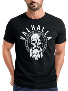Herren T-Shirt Valhalla Totenkopf Odin Runen Wikinger Fashion Streetstyle Neverless® 