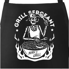 Grill-Schürze mit Spruch Grillseargent Born to Grill-Geschenke Männer Skelett Moonworks®