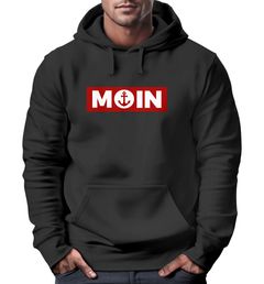 Hoodie Herren Moin norddeutsch Morgen Anker Kapuzen-Pullover Print Männer Fashion Streetstyle Neverless®