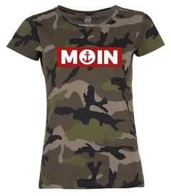 Damen Camo-Shirt Moin norddeutsch Morgen Anker Camouflage T-Shirt Tarnmuster Neverless®