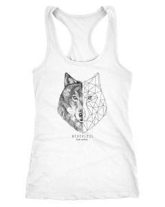 Damen Tank-Top Wolf Polygon Kunst Grafik Tiermotiv Printshirt Fashion Streetstyle Racerback Neverless®