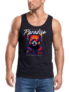Herren Tank-Top DJ Panda EDM Grafikshirt | electronic Music Print für Festival Club Streetwear Muskelshirt Neverless®