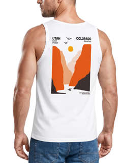 Herren Tank-Top Backprint Retro Outdoor Shirt mit Utah Colorado Canyon Print Natur Grafikshir Muskelshirt Neverless®