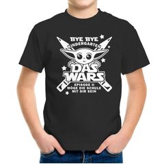 Kinder T-Shirt Jungen Bye Bye Kindergarten- Das Wars - Episode 2 Möge die Schule mit dir sein Geschenk zur Einschulung Schulanfang Star Moonworks®
