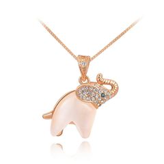süße Damen Halskette Kette Anhänger Elefant vergoldet Zirkonia Geschenk Autiga®