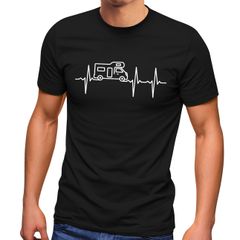 Herren T-Shirt Wohnmobil Camper Camping Herzschlag EKG Fun-Shirt lustig Moonworks®