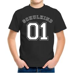 Kinder T-Shirt Jungen Schulkind 01 Collegestil Geschenk zur Einschulung Schulanfang Moonworks®