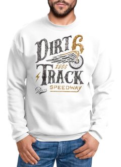Herren Sweatshirt Dirt Track Biker Retro Vintage Rundhals-Pullover Neverless®