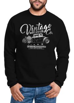 Sweatshirt Herren Hot Rod Vintage Car Oldschool Rundhals-Pullover Neverless®