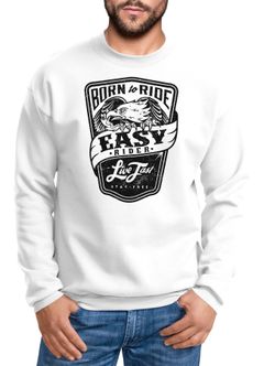 Sweatshirt Herren Born To Ride Easy Rider Biker Rundhals-Pullover Neverless®