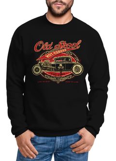 Sweatshirt Herren Hot Rod Auto Retro Car Vintage Rundhals-Pullover Neverless®