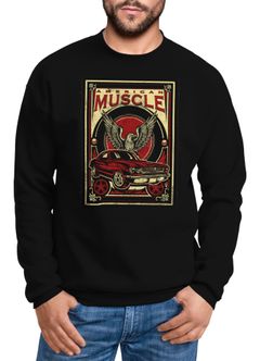 Sweatshirt Herren American Muscle Vintage Retro Rundhals-Pullover Neverless®